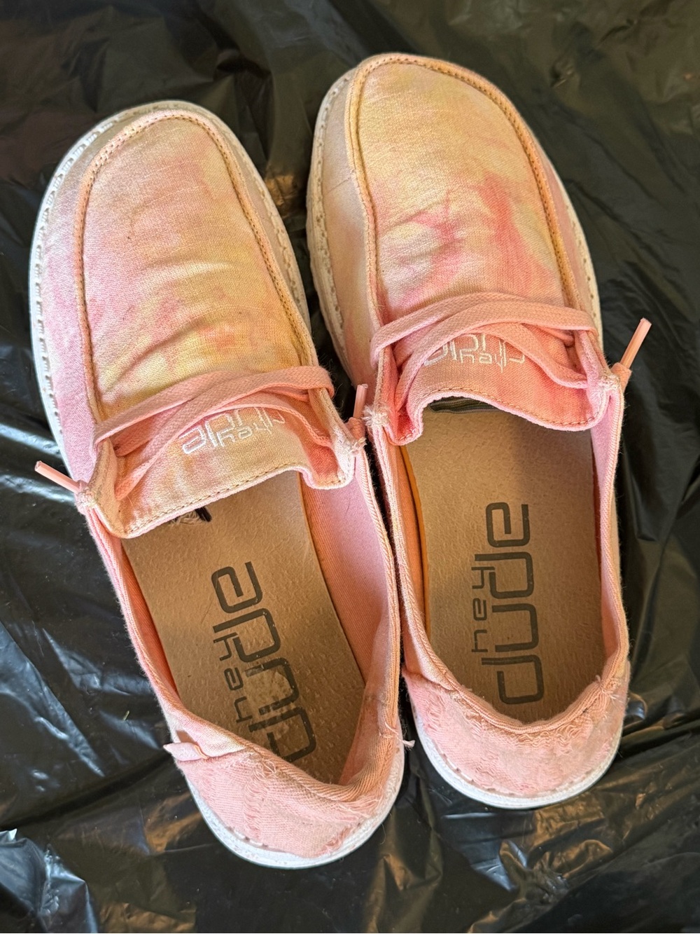 Hey Dude Coral Pink Tie-Dye Slip-On Sneakers